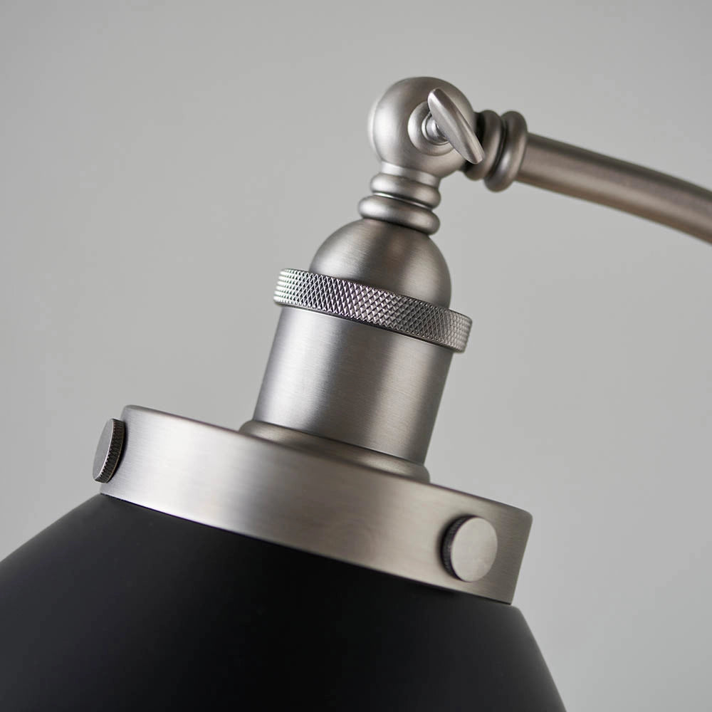 Lampada da terra regolabile Franklin nera opaca E27 Endon