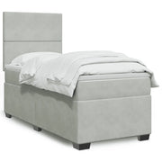 Giroletto a Molle con Materasso Grigio Chiaro 90x190 cm Velluto 3293080