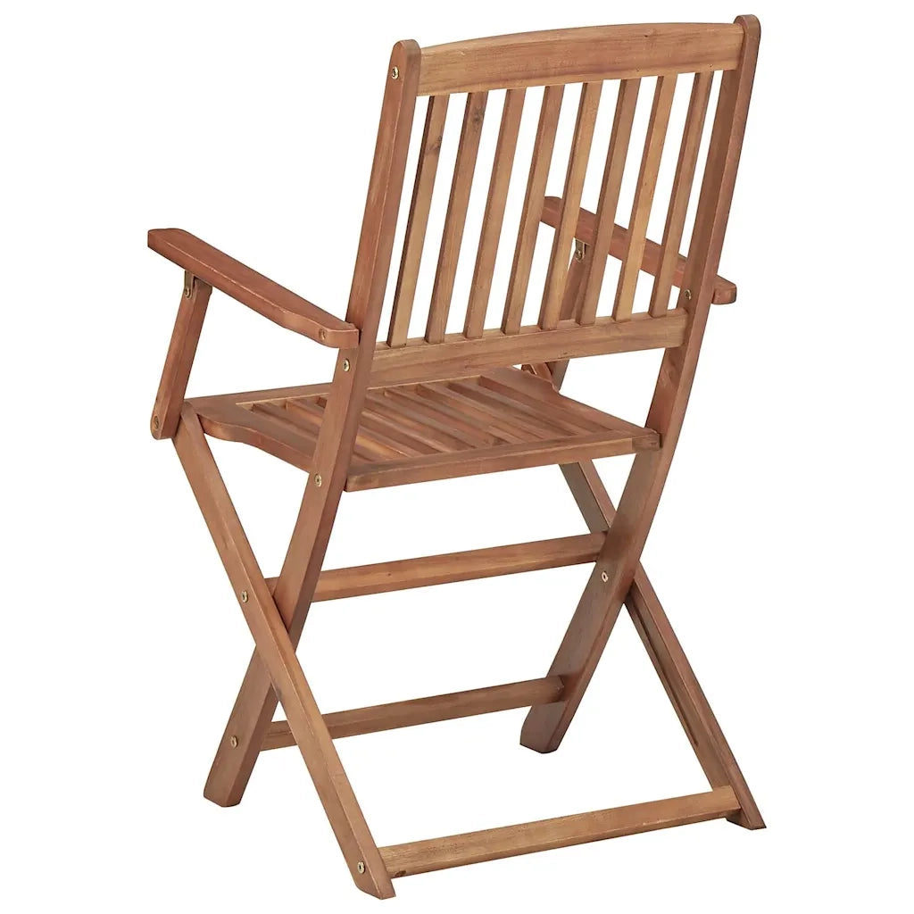 Sedie da Giardino Pieghevoli 8 pz con Cuscini Massello Acacia 3075091
