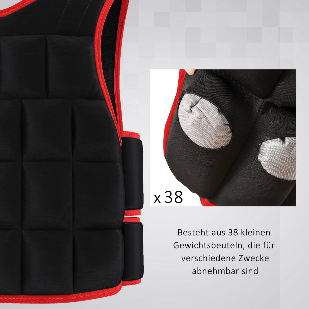 Giubbotto Zavorrato Fitness ¨C Minimal ¨C Nero Rosso 60x50 cm
