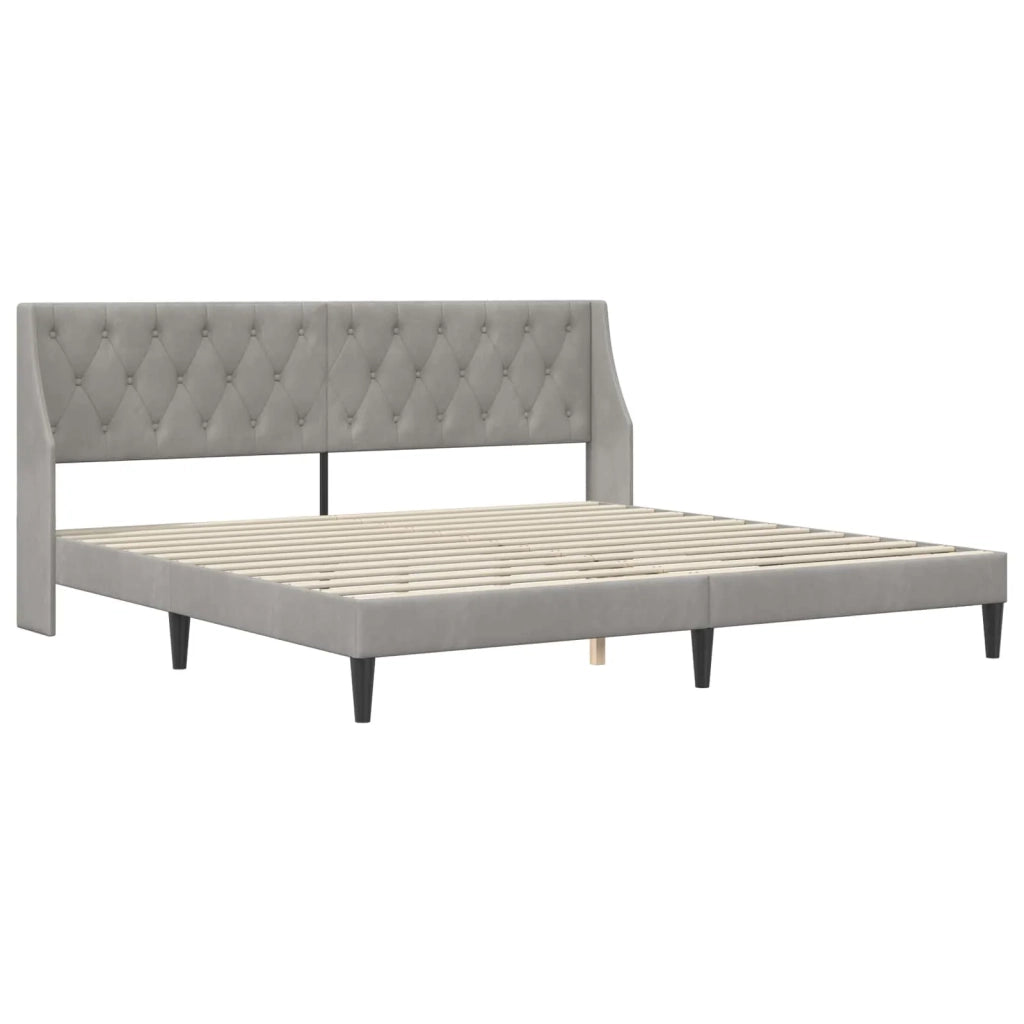 Struttura del letto-Giroletto Grigio chiaro 180 x 200 cm Velluto 823857