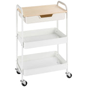 Carrello Multiuso con Cassetti e Cestini ¨C zephmum ¨C 43,9x30,5x75,6 cm Bianco
