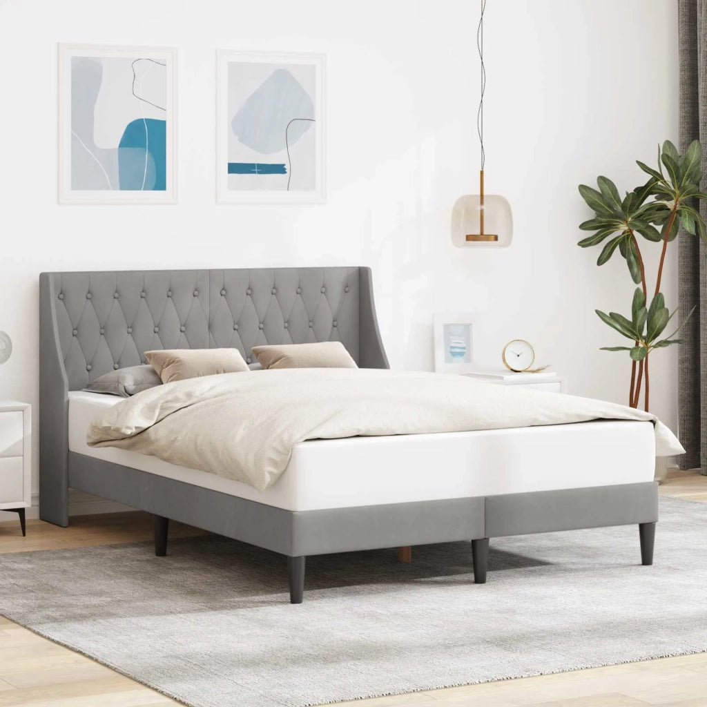 Struttura del letto-Giroletto Grigio chiaro 140 x 190 cm Velluto 779442