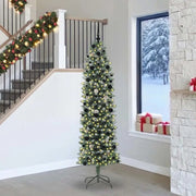 Albero di Natale Artificiale Sottile Verde e Bianco 240 cm 3395318