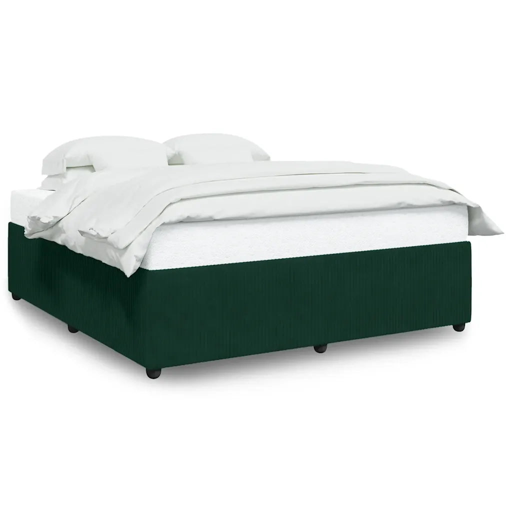 Giroletto senza Materasso Verde Scuro 200x200 cm in Velluto 3285033