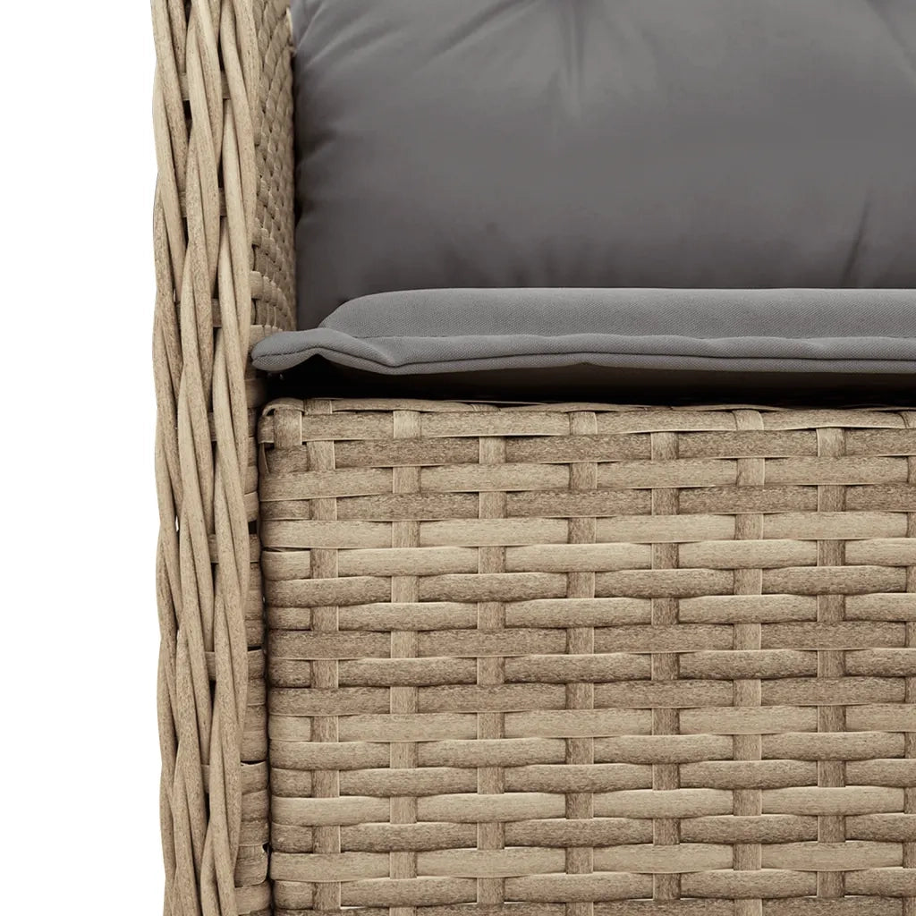 Set da Pranzo da Giardino 9 pz con Cuscini Beige in Polyrattan 3211903