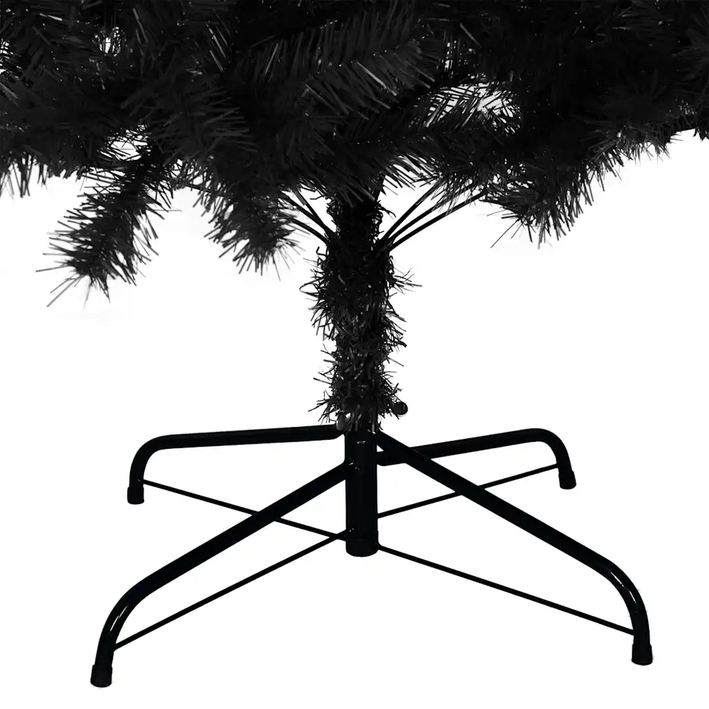 Albero di Natale Artificiale Sottile con Base Nero 210 cm PVC 321002