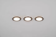 ARGUS KIT 3 FARETTI DA INCASSO LED 1W-4W 350lm, 3000K ROTONDI BORDO NERO + FUNZIONE RGB D. 8,2CM DIMMERABILE