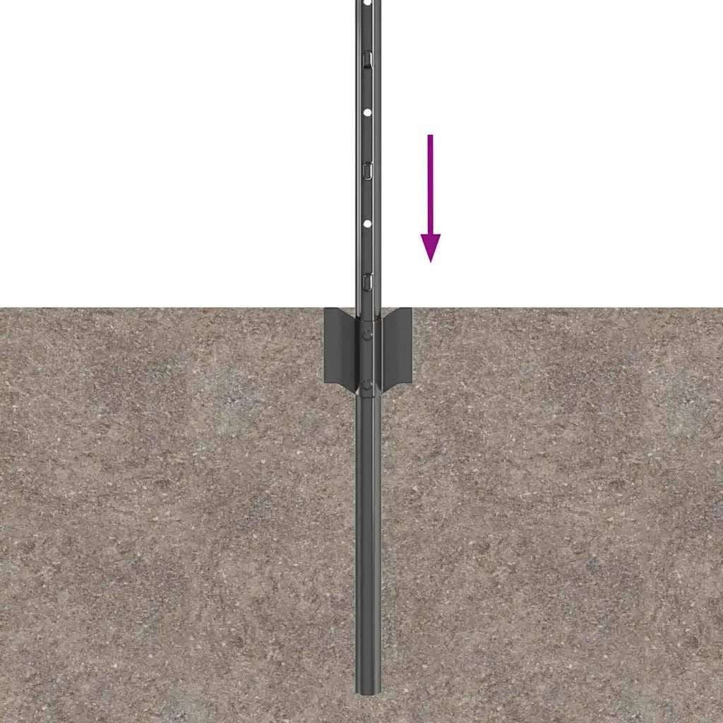 Palo della recinzione 11 pcs Grigio 80 cm Acciaio 42006279