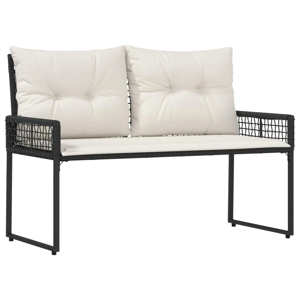 Panchina da esterno Nero e Bianco Crema 118 x 55 x 82 cm 42025178