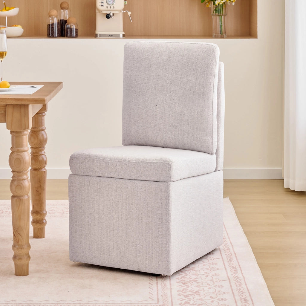 Sgabello Contenitore Imbottito ¨C MINIMAL ¨C Grigio-Beige