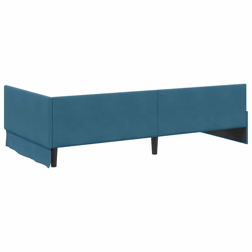 Cornice del letto ad angolo Blu 100 cm x 200 cm Velluto 42016090