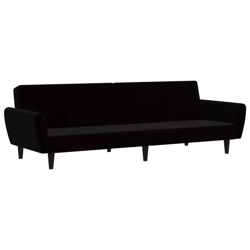 Divano letto | Sof¨¤ letto | Letto singolo a 2 Posti Nero in Velluto