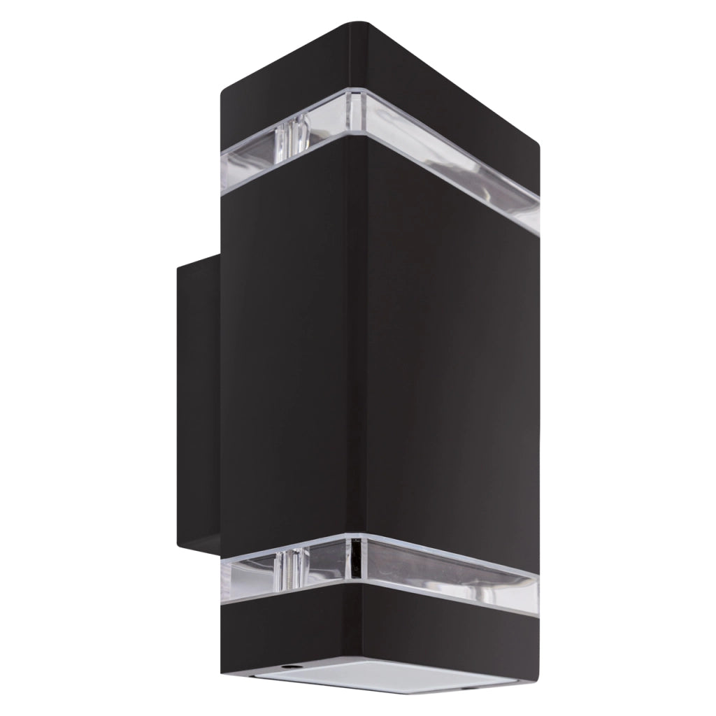 Applique esterna nera rettangolare su/giù 2xGU10 IP54 Struhm