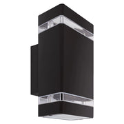 Applique esterna nera rettangolare su/giù 2xGU10 IP54 Struhm