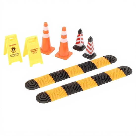 Accessori per modelli di auto - Barriere di traffico e ghiacciai - Segnalazioni di avvertimento - Facile da installare - Adatto per 1/18 e 1/24 - Materiale plastico - Scena di modellismo automobilistico