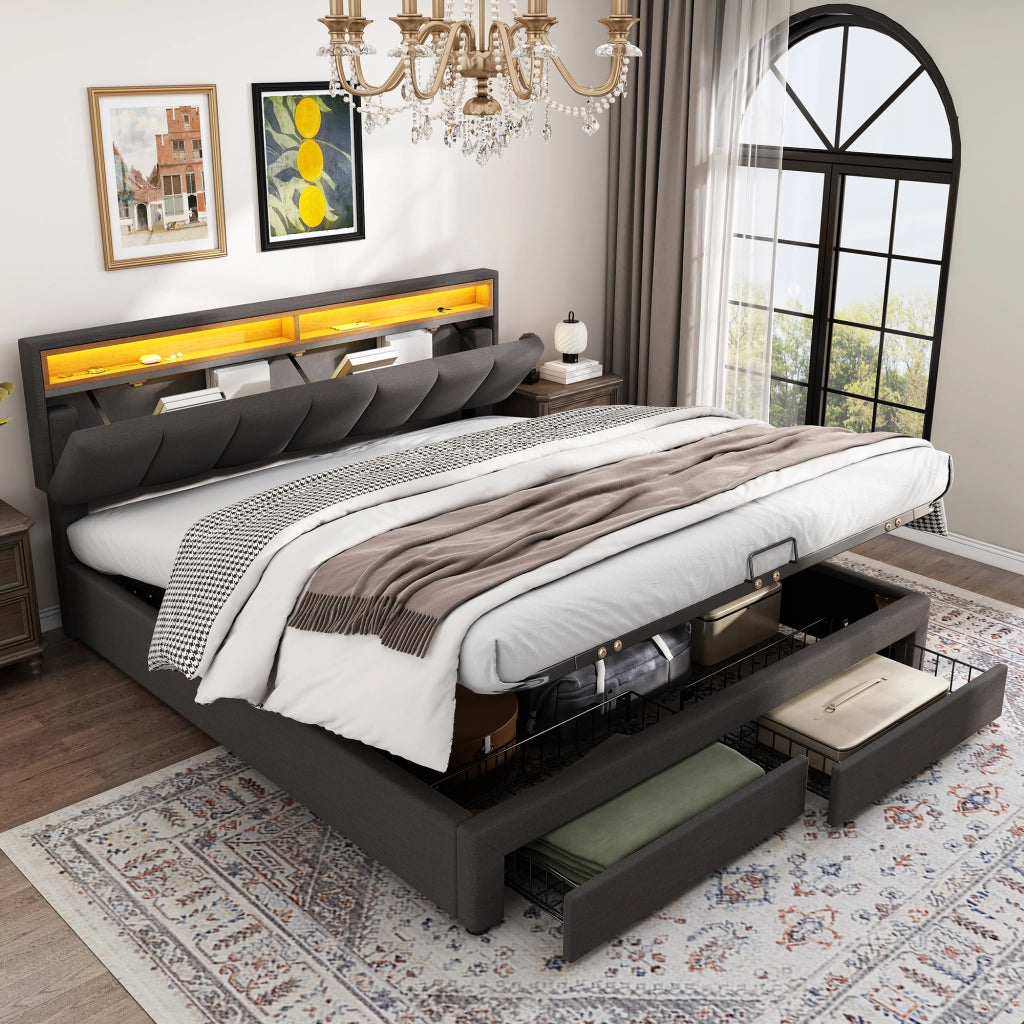 letto imbottito acciaio grigio scuro 160 x 200 cm