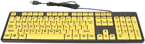 Tastiera USB - Design Ergonomico - 104 Tasti - Esperienza di Scrittura Comoda - Adatto per Studenti e Uffici