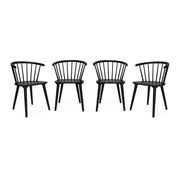 Set di 4 sedie in legno, nero