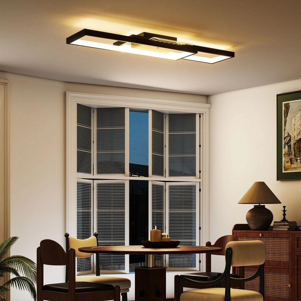 Plafonnier LED ¨C zephmum ¨C 70x30 cm, nero