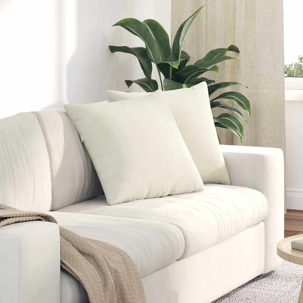 Cuscini da Divano 2 pcs Crema 50 x 50 cm Tessuto in Cords 42013980