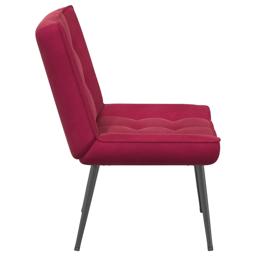 Sedia Relax 64x74x84 cm Rosso Vino in Velluto 4012321