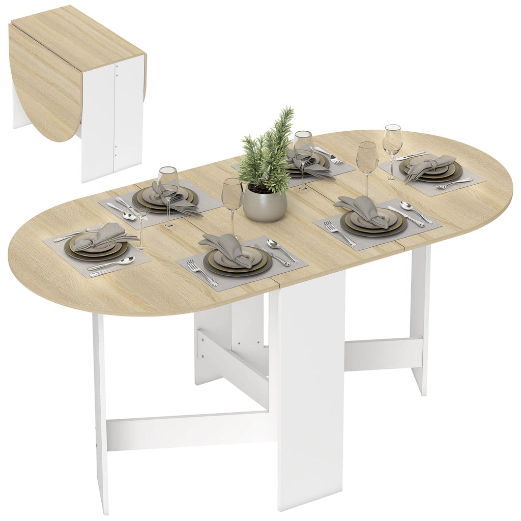 Tavolo da cucina pieghevole allungabile ovale ¨C Xylo ¨C Legno naturale 163x80x75 cm