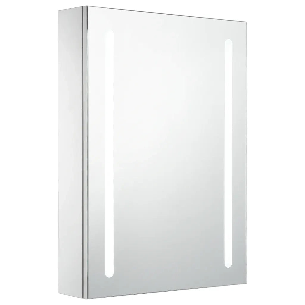 Armadietto Bagno con Specchio e LED 50x13x70 cm