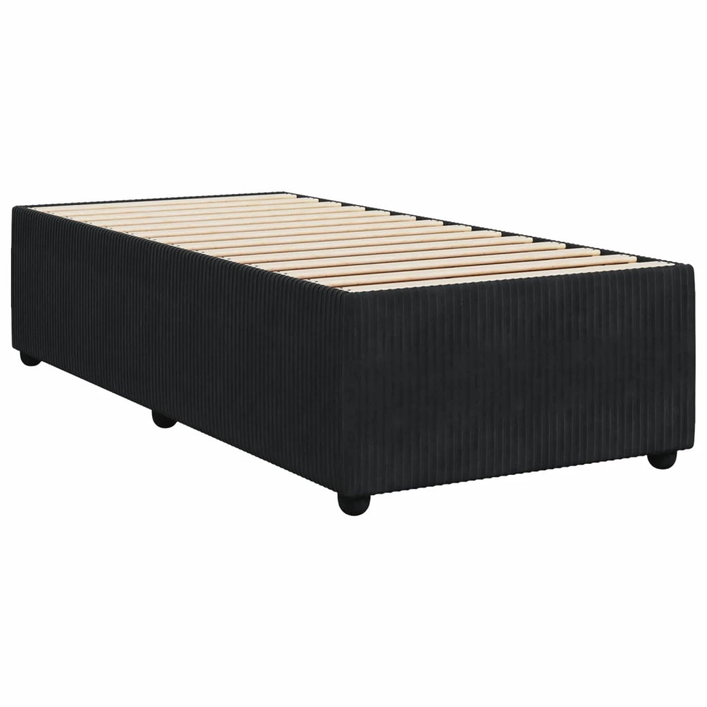 Letto Box Spring LED con Materasso Nero 80 x 200 cm Velluto 3455959