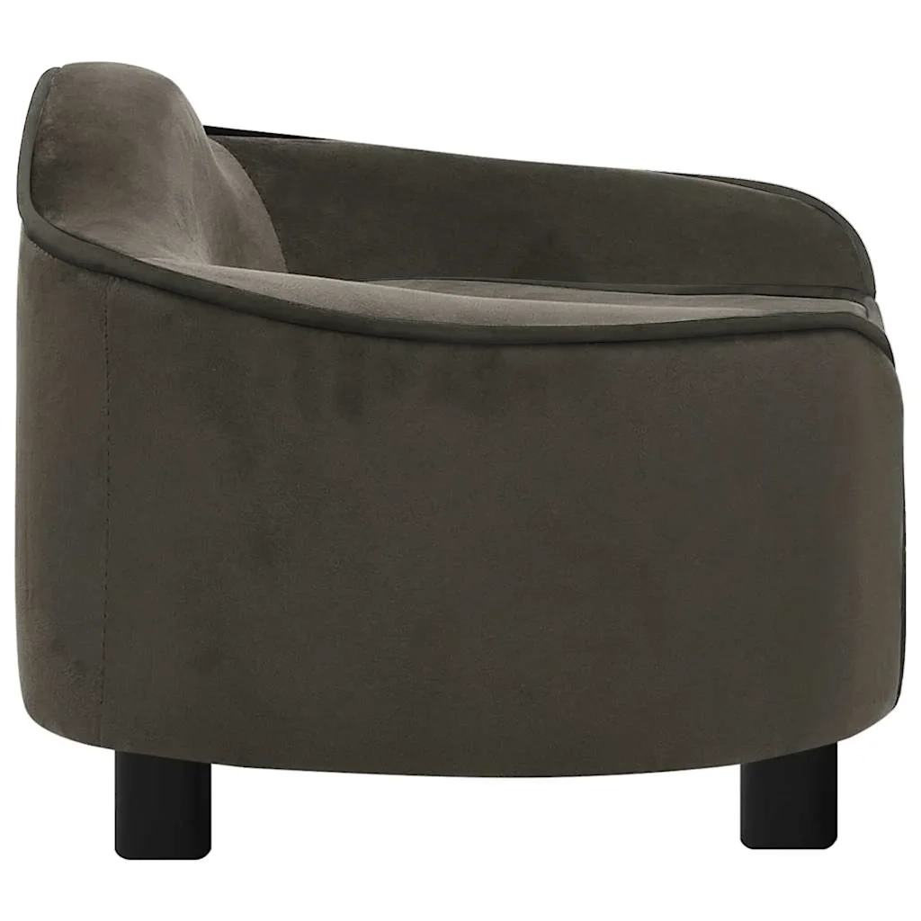Divano per Cani Grigio Scuro 67x47x36 cm in Peluche 171087