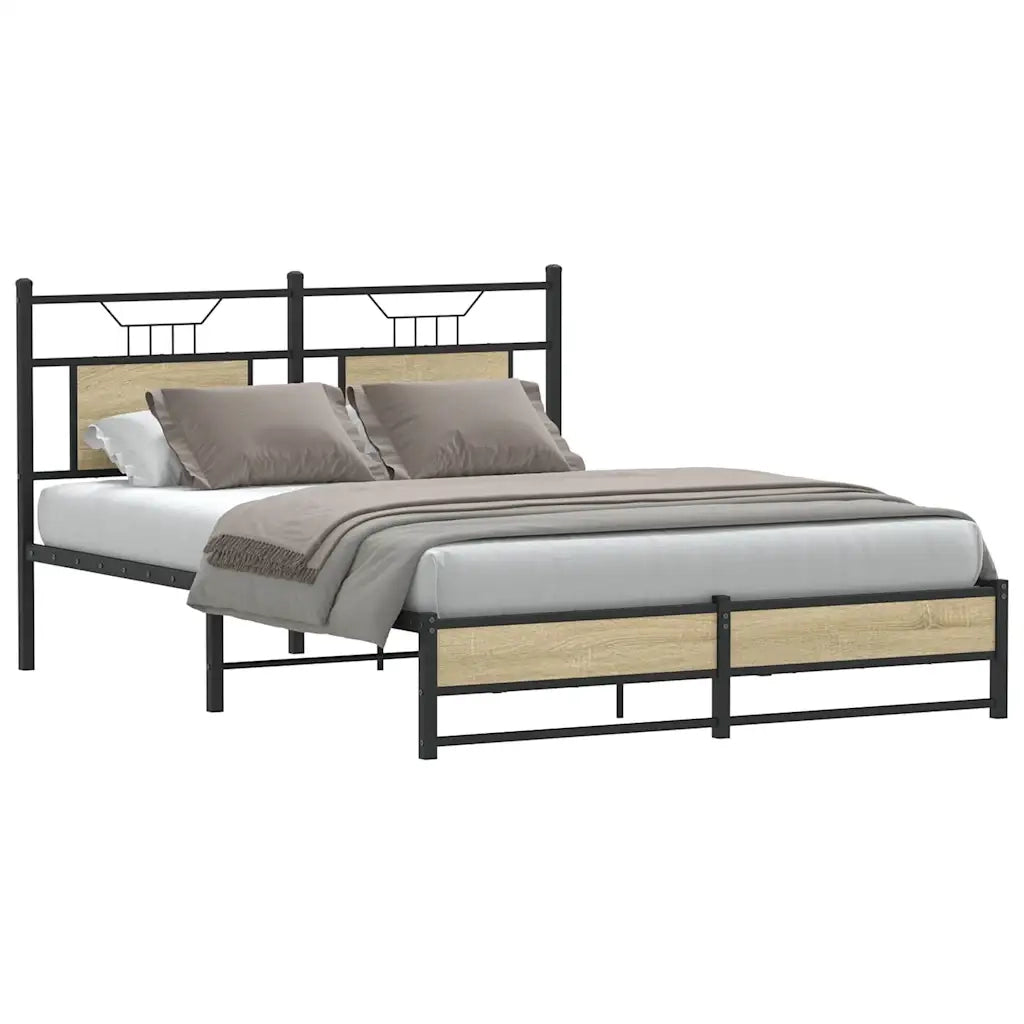 Giroletto senza Materasso-Struttura Letto Rovere Sonoma 140x200cm in Truciolato 870047