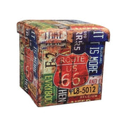 Pouf pieghevole New route 66 36x36x36 cm