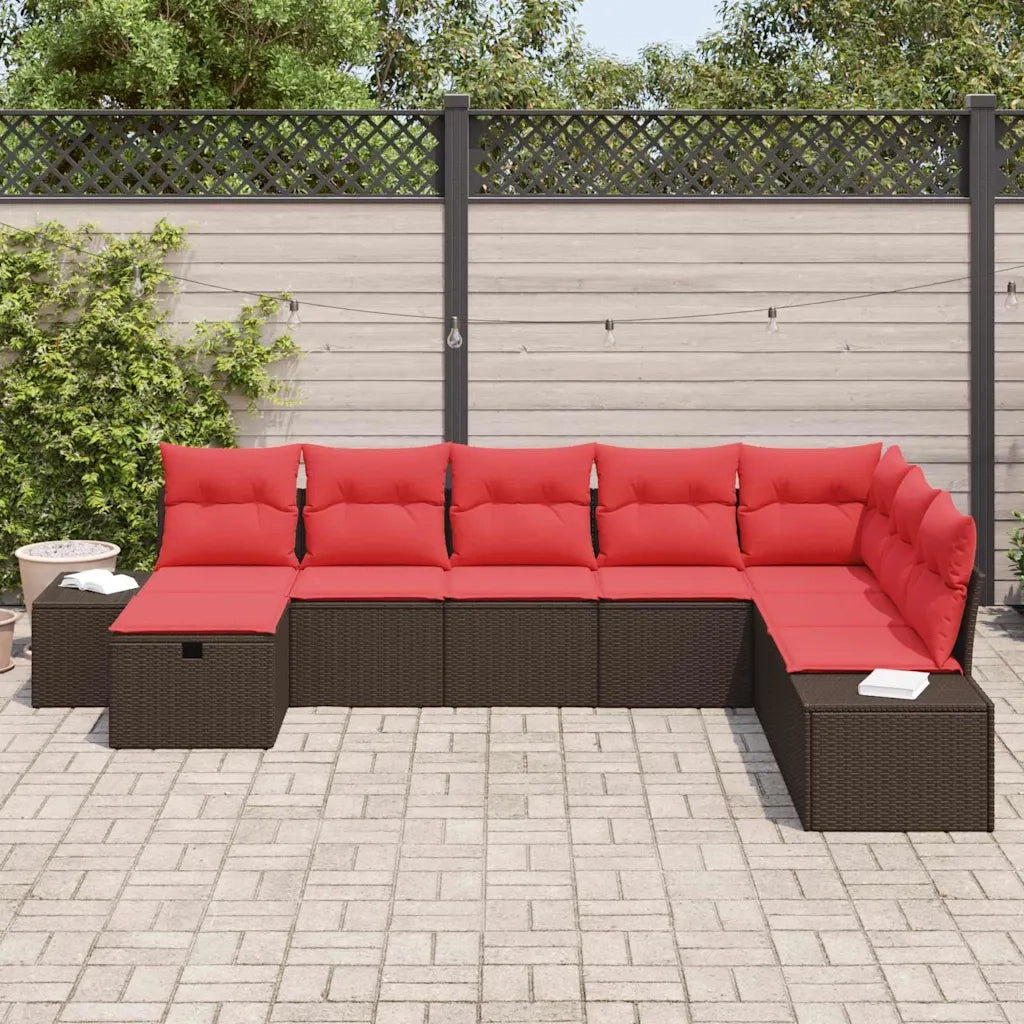 Set Divano da Giardino 8 pz Marrone polyrattan 3360765
