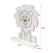 Scaffale dal design senza tempo per soggiorno/camera da letto mobiletto da parete per bambini a forma di leone 60 x 55 x 11 cm bianco 03_0011256