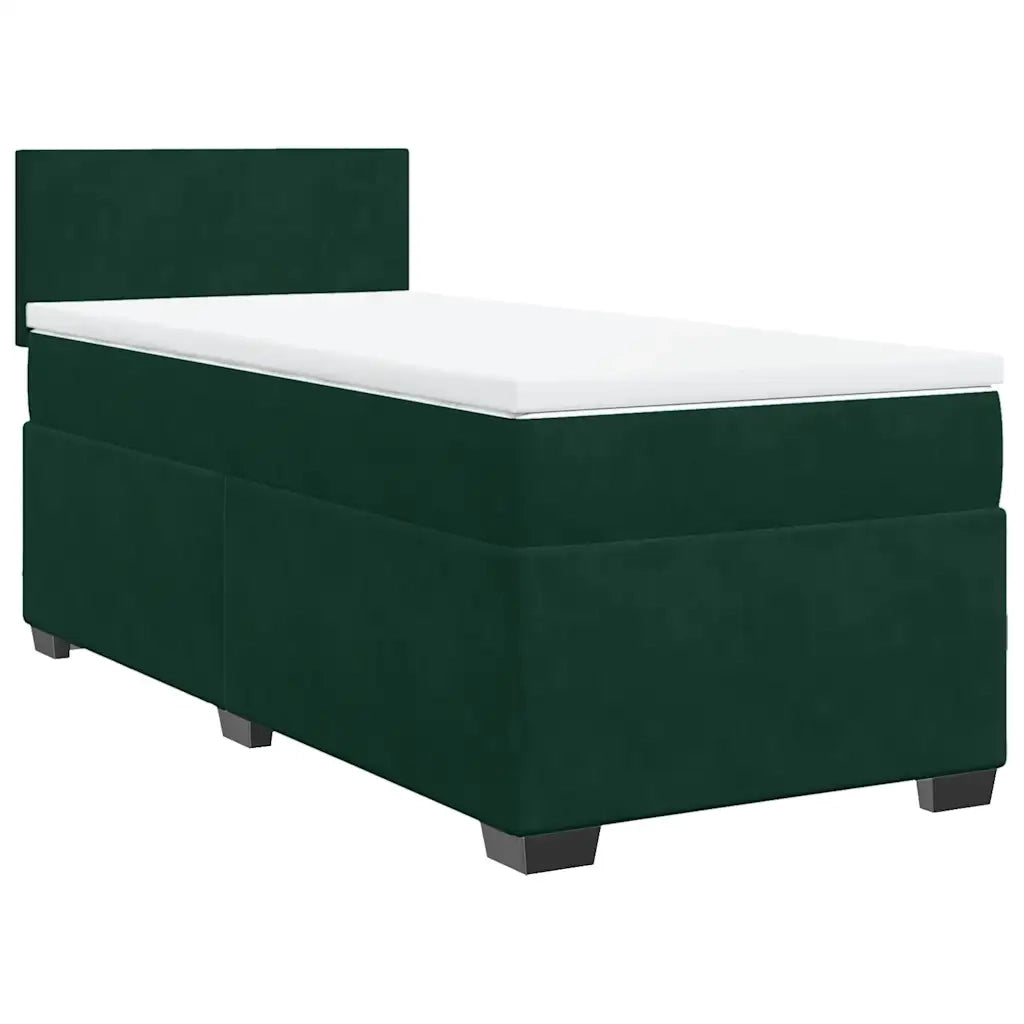 Giroletto a Molle con Materasso Verde Scuro 90x200 cm Velluto 3288507