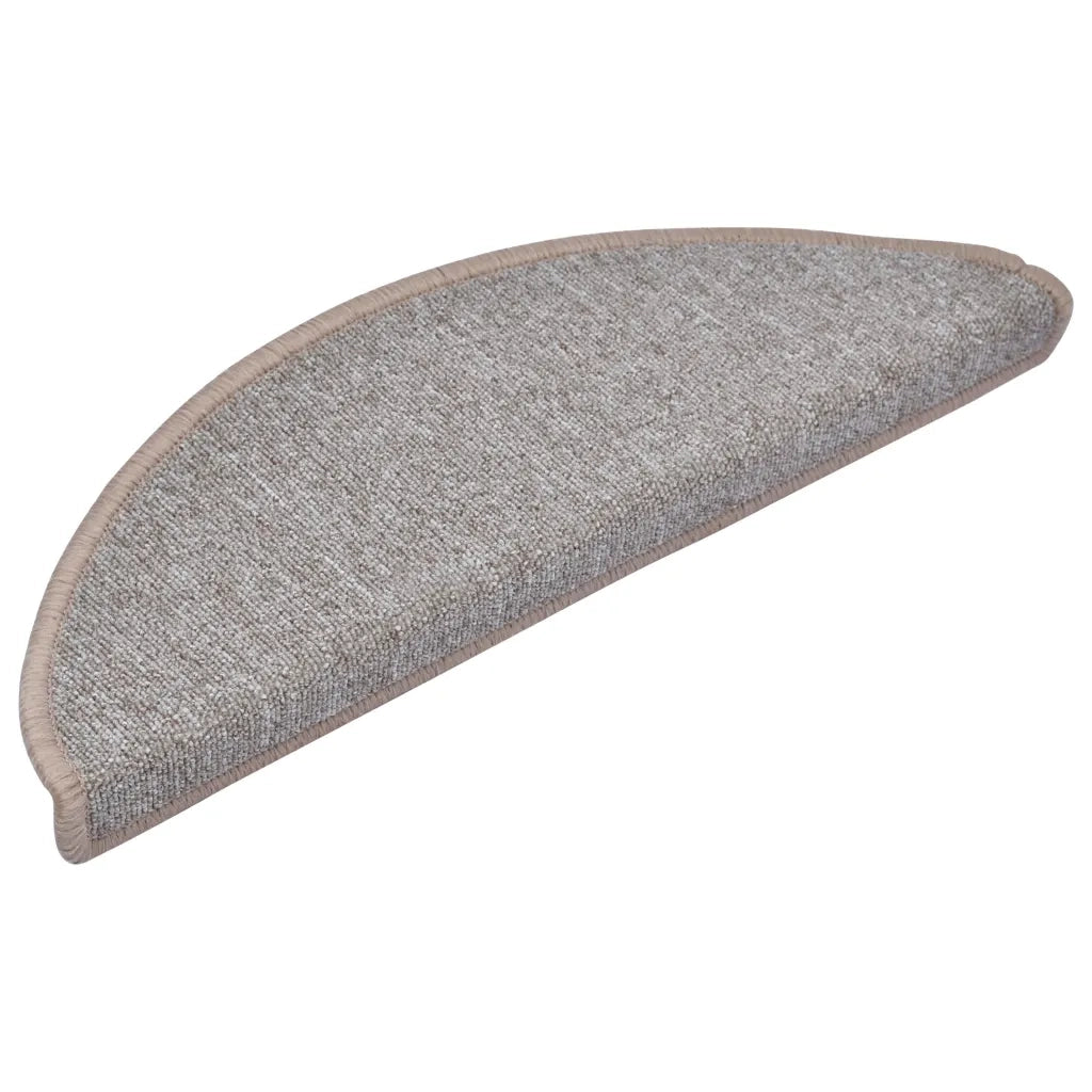 Tappetini per scale 10 pz 65x24x4 cm Marrone chiaro Semicircolari Grandi 149755