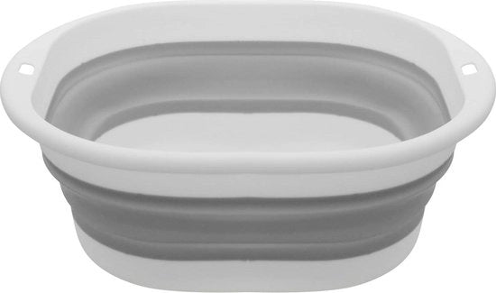 Drenaggio portatile con contenitore di raccolta - vasca da bagno pieghevole per viaggi in miniatura con contenitore di stoccaggio - grigio-bianco M Drenaggio portatile