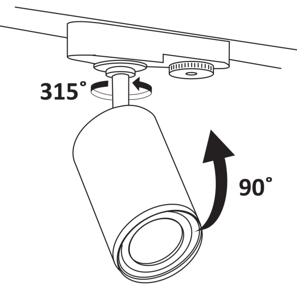 Kit binario PARIS bianco 6 faretti GU10 Polux 321626