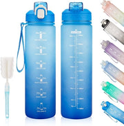 Sportwaterfles 950ml - Lekvrij - con Rietje - Motivazionale - con Cinturino di Porta - facile da Pulire