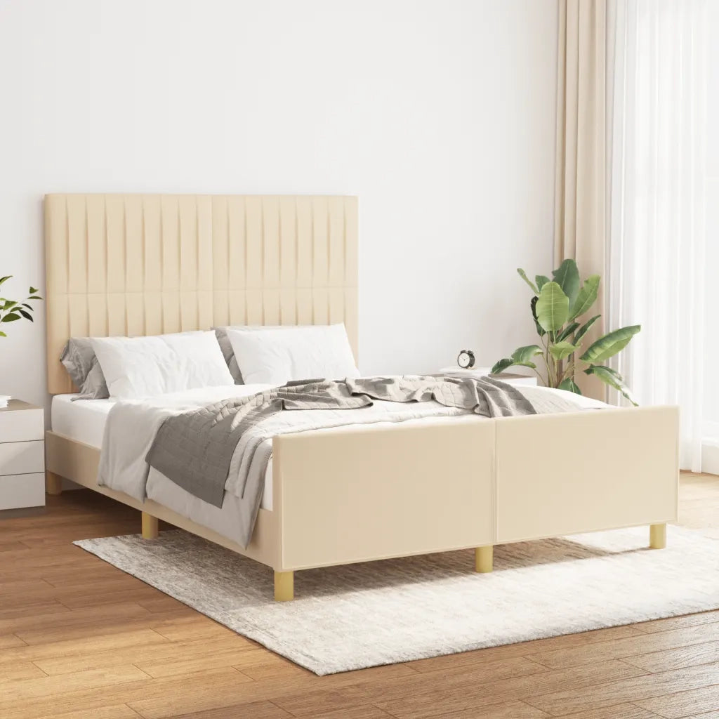Giroletto senza Materasso Crema 140x190 cm in Tessuto