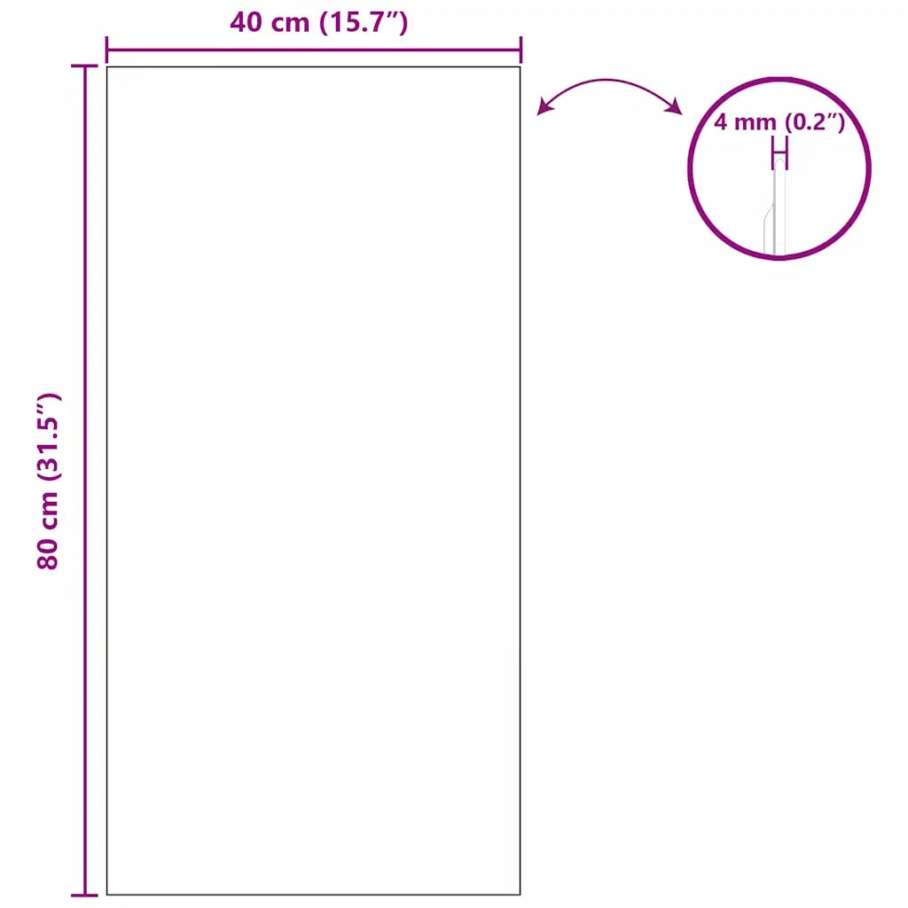 Specchio da parete Rettangolare 40 x 80 cm vetro temperato 42023024