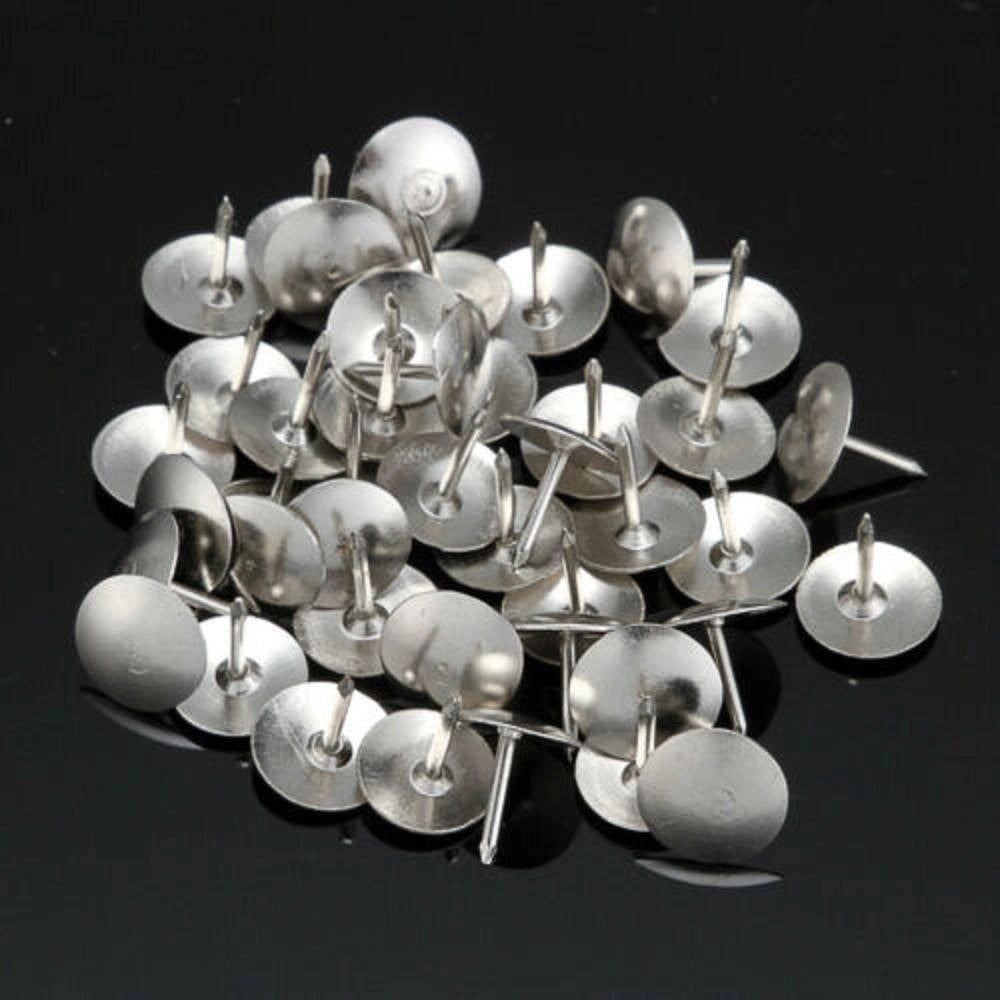 Trade Shop - Set 120 Pezzi Punesse Puntine Da Disegno Scuola Ufficio Silver -