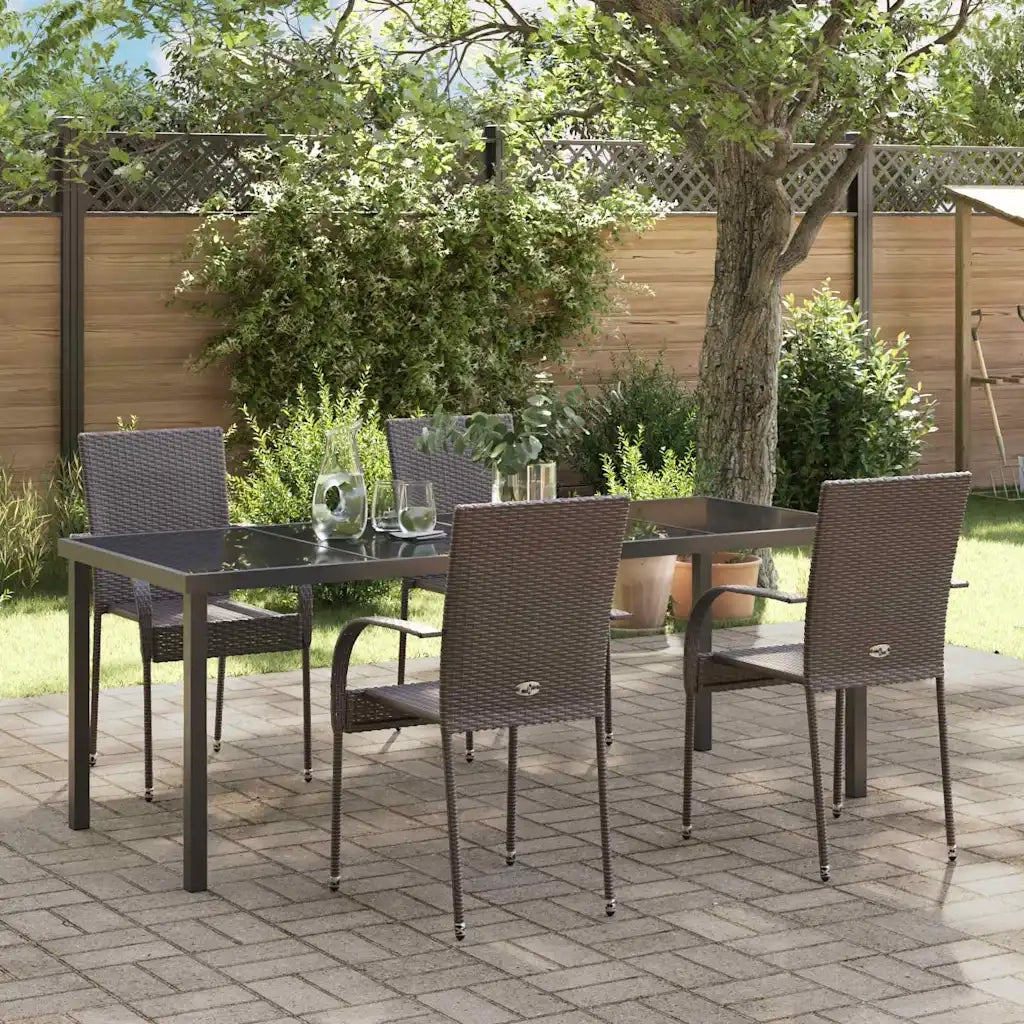 Set da Pranzo per Giardino 5 pcs Marrone 3379400