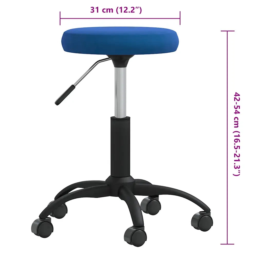 Sgabello da Massaggio in Velluto Blu 3085742