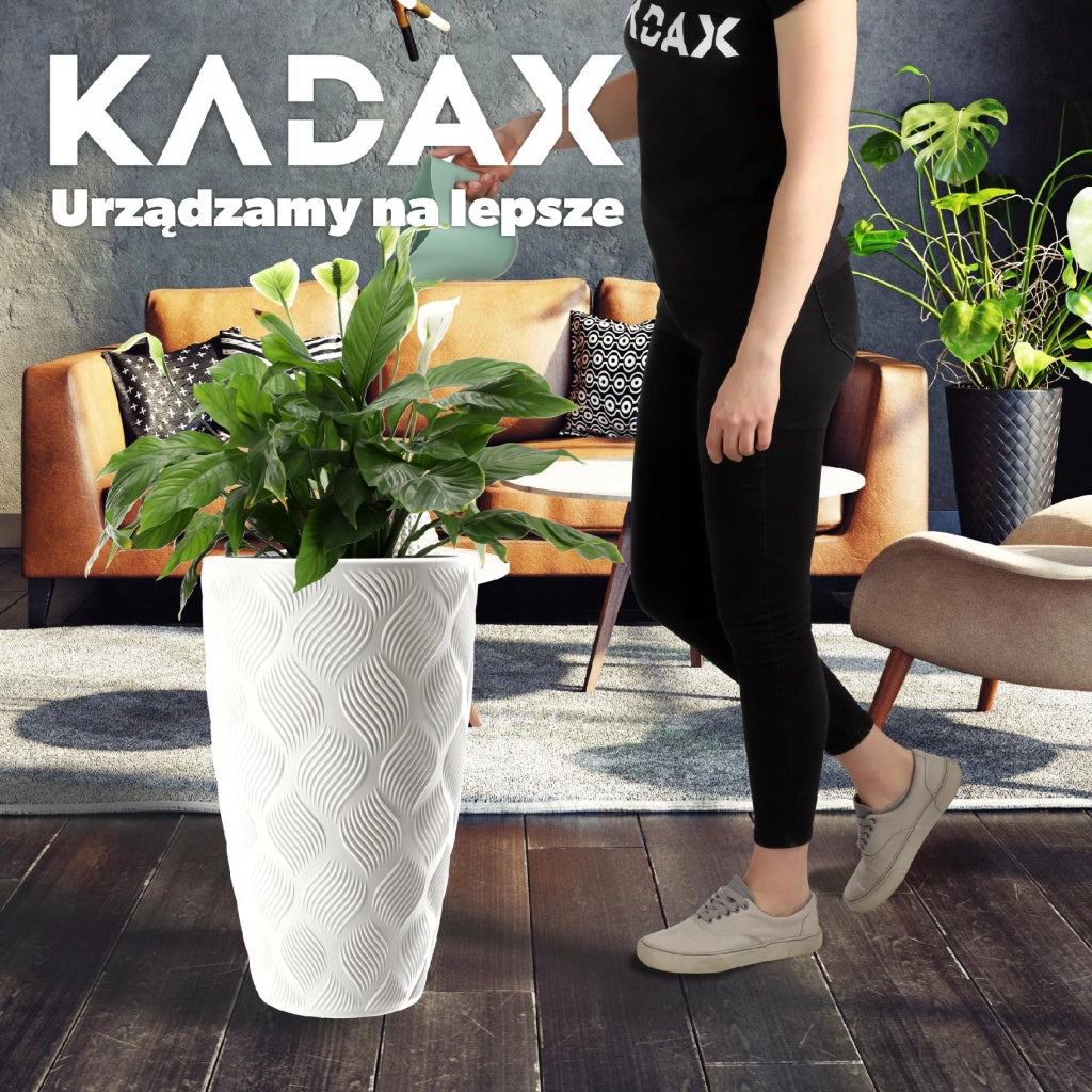 Vaso da fiori KADAX con inserto 58 cm, copertura per vaso da fiori in plastica alta