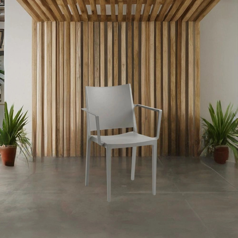 Set 4 sedie con braccioli polipropilene Mosk colore grigio