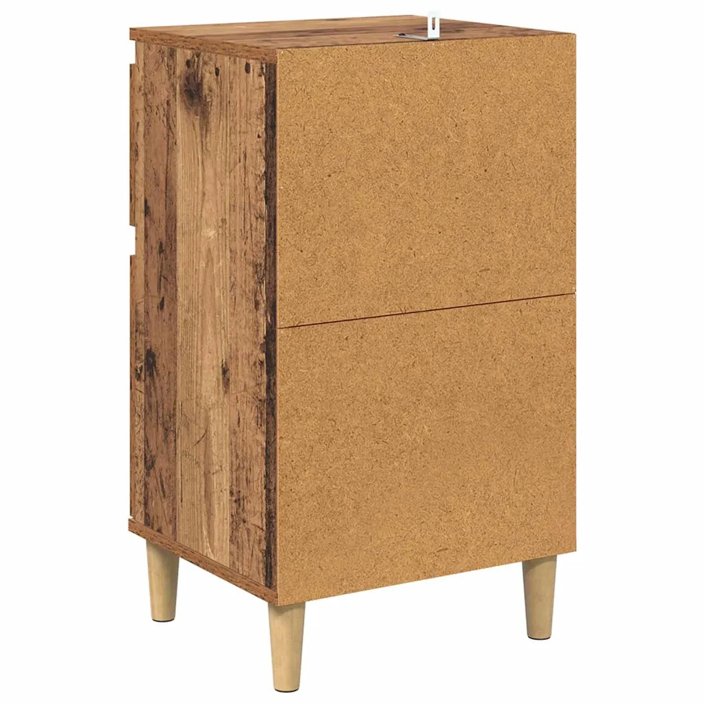 Set di 2 Comodini | Armadio da Notte | Mobiletto da notte Legno vecchio 40 x 35 x 70 cm