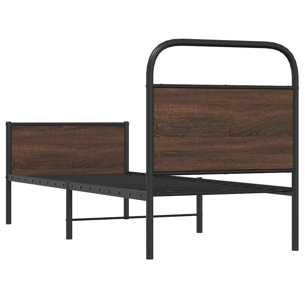 Giroletto senza Materasso-Struttura Letto Rovere Marrone 80x200cm in Truciolato 955326