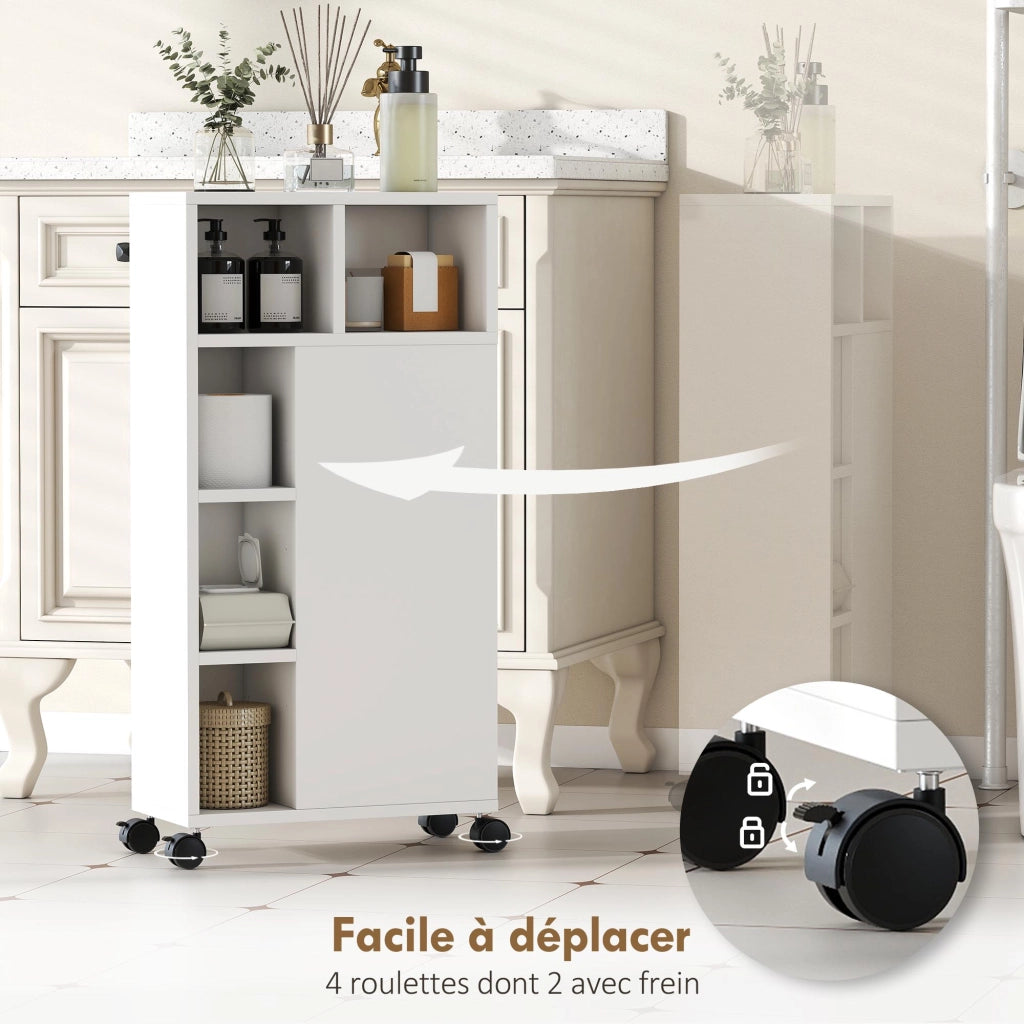 Mobile da bagno con ruote e cassetti ¨C Minimal ¨C bianco 20x40x80