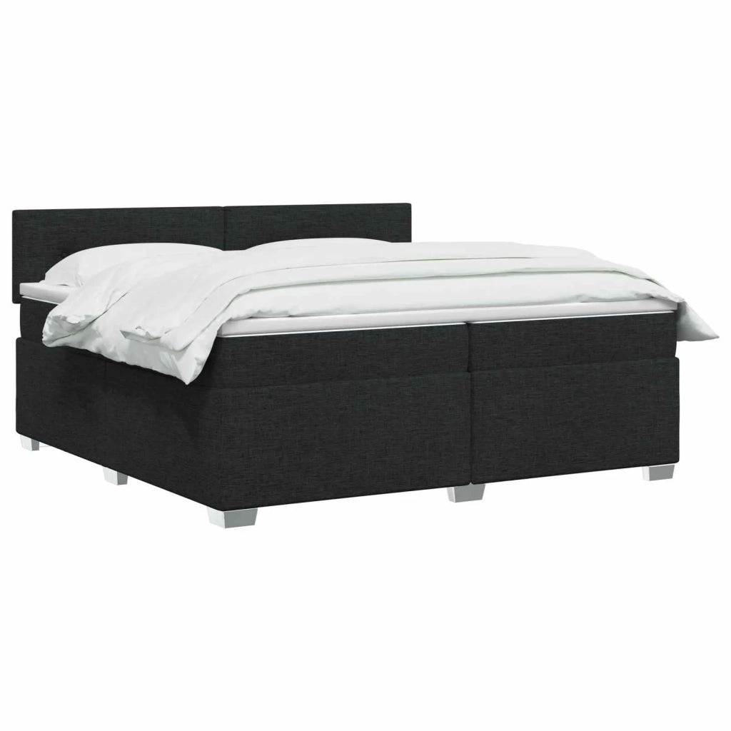 Letto con Box Spring, Materasso e LED Nero 200 x 200 cm Tessuto 3452024